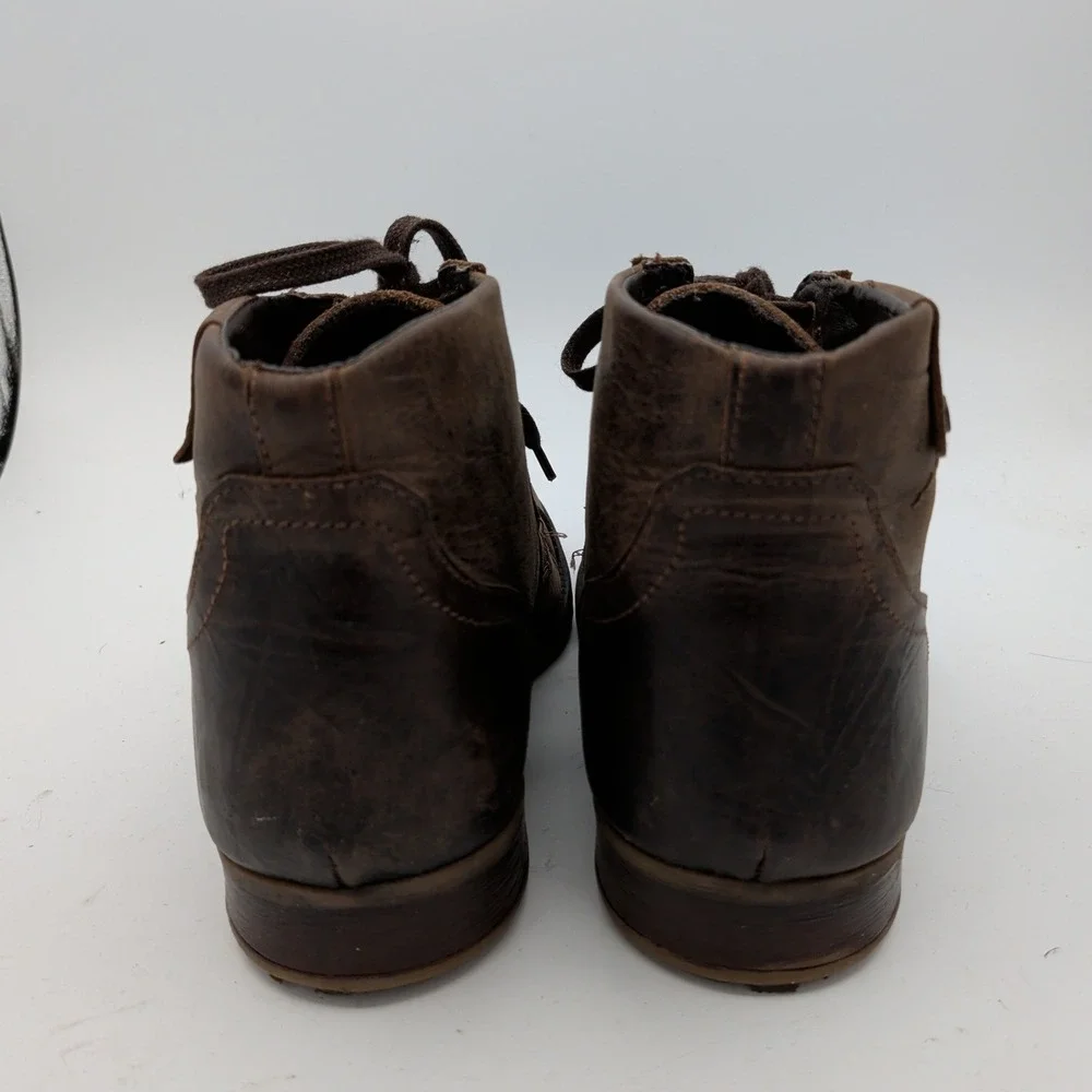 Bullboxer Brosus Brown Leather Cap Toe Lace Up Combat Boots Mens 8 EU 41
